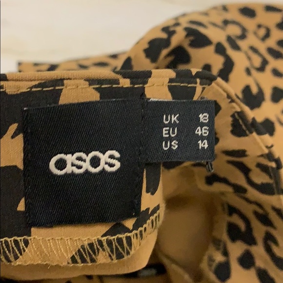 ASOS Leopard Print Peplum Sleeveless Dress - Picture 3 of 5